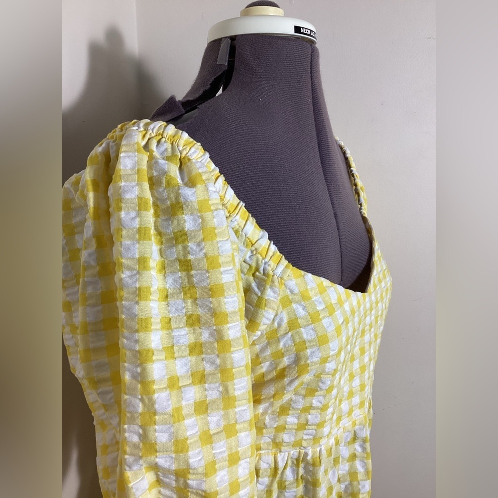 Old Navy Coquette Gingham Puff Sleeve Mini Dress - Picture 7 of 16